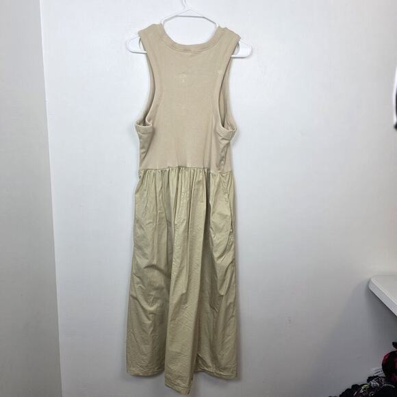 Old Navy Cream Neutral Ribbed Minimalist Sleeveless Midi Dress Size 2XL - Picture 8 of 10